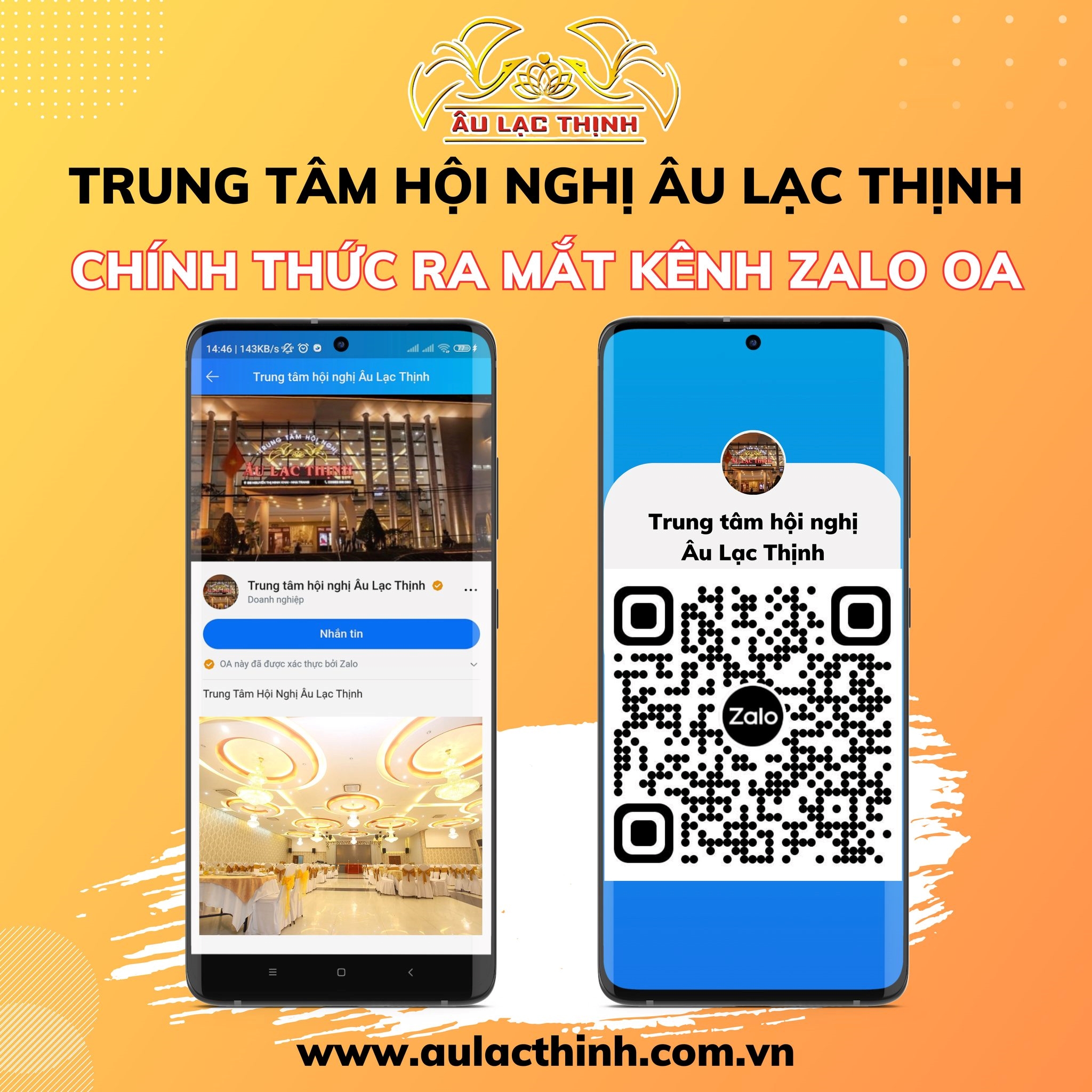 TRUNG TÂM HỘI NGHỊ ÂU LẠC THỊNH RA MẮT KÊNH CHÍNH THỨC TRÊN ZALO OFFICIAL ACCOUNT (ZALO OA)